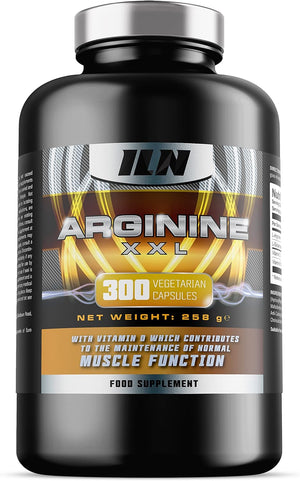 L Arginine Capsules - 2600mg L-Arginine with added Glutamine - B12 and D3 for Normal Muscle Function (300 Vegetarian Capsules)