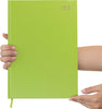 2025 A4 A5 Day to Page Diary Full Year Planner Desk Hardback Academic Organiser for Home Office School (A4 Page a Day, Lime)