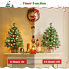 2Pcs Pre-lit Artificial Mini Christmas Tree, 2ft/61cm Tabletop Small Xmas Tree w/12 Pinecones, 35 Warm White LED Lights, Battery-Operated Christmas Tree for Home Party Decor, Green