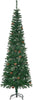 6.5FT Tall Pencil Slim Artificial Christmas Tree with Realistic Branches, Tip Count and Pine Cones, Pine Needles Tree, Xmas Decoration, Green