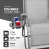 Gravity Chair Monocolour- Adjustable Reclining Zero Gravity Lounger for Garden & Patio -Foldable Lightweight Chair with Ergonomic Support -Durable Textilene Fabric & Non-Slip Feet-LightGrey 2pk