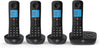 Essential Cordless Landline House Phone, Nuisance Call Blocker, Call Block button, Answer Machine, Quad Handset Pack