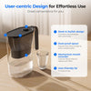 Water Filter Jug, NSF Certified 2.5L Water Filter Jug with 1×90 Days Filter, Reduces Lead, Fluoride, Chlorine and More, BPA Free, Black (Replacement Filter: WD-PF-01A Plus)