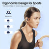 Wireless Earbuds, Bluetooth 5.3 Headphones with 4 ENC Noise Canceling Mic, 50H Stereo Dual LED Display Ear Buds, Sport Wireless Earphones with Earhooks, IP7 Waterproof Wireless Headphones Gym, Blue