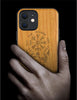 Magnetic Wood Case for iPhone 12 Mini Case [Hard Real Wood & Soft TPU] Shockproof Hybrid Protective Cover Unique & Classy Wooden Case Compatible with MagSafe (Viking Compass Vegvisir-Cherry)