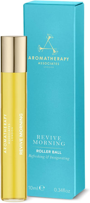 Revive Morning Rollerball 10ml. Intensely concentrated aromatherapy oils. 100% natural formulation infused with Neroli and mood enhancing Grapefruit essential oils.