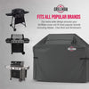 BBQ Cover, Gas Barbecue Cover fits Weber BBQ, Char Broil, Outback and more, Waterproof, Heavy Duty, Windproof, Rip-Proof, UV Resistant Barbecue Covers (183L x 66W x 130H cm, Black)