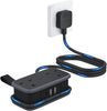 Travel Extension Lead, Extension Lead with USB Slots, 1.2M Extension Cord Compact Extension Lead with 2 Way Outlets 3 USB（1 Type C) for Cruise Travel Essential Hotel Home Office Camping