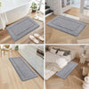 Microfiber Soft Bath Mat Set 3 Piece Absorbent Bathroom Toilet Rug Non Slip Machine Washable Bath and Pedestal Mat Sets, Grey