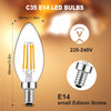 E14 LED Candle Bulbs Dimmable 4W, 40W Equivalent, Soft Warm White 2700K, 400lm, Small Edison Screw SES Chandelier Bulbs, C35 Vintage Filament Energy Saving Candelabra Bulb, 5Pack