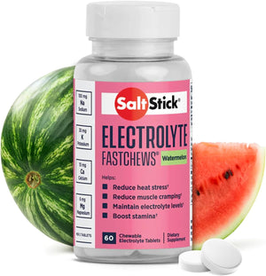 FastChews Electrolytes - 60 Chewable Electrolyte Tablets - Salt Tablets for Running, Fast Hydration, Leg Cramps Relief, Sports Recovery - Non-GMO, Vegan, Gluten Free (Watermelon)