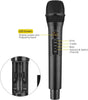 Wireless Microphones UHF with Volume Treble Bass Echo Control No Delay No Noise Cordless Dynamic Mic System with Rechargeable Receiver for Karaoke Machine Singing Wedding Church DJ Party Speech