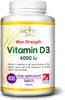 Vitamin D3 4000 IU - 400 High Strength Vitamin D Tablets (1+ Year Supply) - Vegetarian - Immune System Booster - Gluten Free - Vitamin D Supplements - Made in The UK