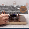 Artesà Hot Stone Grill, Gourmet Tabletop Food Grill, Stone Grill For Steak, Seafood and Vegetables, 41.5 x 22 x 15 cm - Marble/Wood