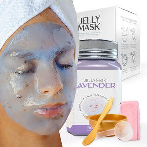 Peel-Off Lavender Jelly Mask for Face Care – A 23 fl oz Rubber Mask Jar for 30 to 35 Treatments – A Skin Care Moisturizing Gel Mask of Spa Set for Men, Women and Adults