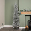 6ft (1.8m) Grey Slim Pencil Christmas Tree with 321 Tips and Metal Stand – Contemporary Artificial Xmas Tree for Compact Areas