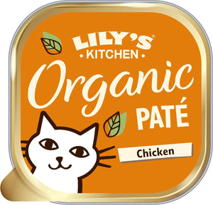 Lily’s Kitchen Made with Natural Ingredients Adult Wet Cat Food Tray Organic Chicken Grain-Free recipe 19 x 85g