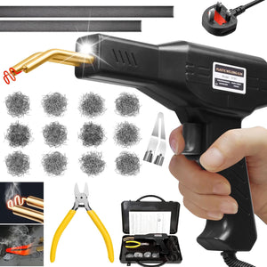 150W Plastic Welder, 2 in 1 Plastic Welding Kit, Hot Stapler Kit, 800PCS Hot Staples & 2PCS Welding Plastic Welding Rods, Plastic Repair Kit, Plastic Welder Gun for Car Bumper Plastic Crack Repair