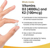 Vitamin D3 K2 - Vitamin D3 4000iu & Vitamin K2 100ug (MK7) 1 Year Supply, Supports Immunity, Calcium Absorption and Bone Health, Non-GMO, UK Made by New Leaf 365 Micro Small Vegetarian Tablets,