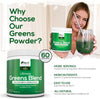 Super Greens Powder 300g - 17 Superfoods Powder - 60 Servings - Vitamin & Mineral Rich Formula - No Artificial Ingredients - Vegan - Best Value - Made in The UK -