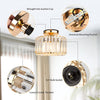 Crystal Ceiling Light - Easric Modern Ceiling Lights Living Room LED Ceiling Lighting Industrial Chandeliers Ceiling Lights for Bedroom Hallway Kitchen Bathroom,Warm Gold