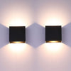 2Pcs LED Wall Lights Indoor Up Down Wall Lamp Wall Wash Light Modern Wall Sconce Lighting Black 10W Aluminum for Living Room Bedroom Hallway Corridor, Stairs, Warm White（Not Charging）