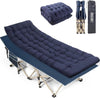 Oversized Folding Camping Bed for Adults,75 * 28" Extra Wide,2400D Oxford fabric,550lbs Load Capacity,Heavy Duty Sleeping Beds with Carry Bag, Portable Travel Camp Beds
