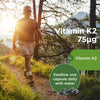 Vitamin K2 75µg (60 Capsules) | for Bone and Blood Health | Contains 75 µg Vitamin K2 | Using a Pure, Active Form Called MK-7 | Supports Normal Blood clotting | Vegan