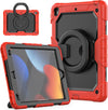 Case Compatible with iPad 10.2 inch Model 2021/2020/2019 Full Body Shockproof Protection Cover with 360 Degree Rotating Stand for iPad 9/8/7, Red