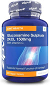 Glucosamine Sulphate 2KCl 1500mg with Vitamin C, 360 Vegan Tablets. Supports Bones and Cartilage Function, 12 Month Supply, UK Supplier