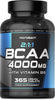 BCAA Tablets | 4000mg BCAAs per Serving | 3Months Supply | Essential Amino Acid Supplement with Vitamin B6 | 365 Vegan Tablets | BCAA Powder and Capsules Alternative Pre Workout | by