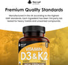 Vitamin D3 K2 - Vitamin D3 4000iu & Vitamin K2 100ug (MK7) 1 Year Supply, Supports Immunity, Calcium Absorption and Bone Health, Non-GMO, UK Made by New Leaf 365 Micro Small Vegetarian Tablets,