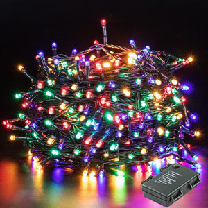 Christmas Fairy Lights Battery Powered, 40M/131FT 300LEDs Outdoor Christmas Lights, Waterproof Led String Lights with Timer & 8 Modes for Indoor Garden Wedding Party Decorations - Multicolor