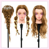 Neverland Beauty Make-Up Hairdressing Head with Training Head Stand, 26"-28" 60% Real Hair Training Heads for Hairdressers,styling Head with Eyelashes and Hair Accessories(Blonde)