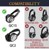 Ear Pads Cushions + Headband + Silicone Earpads Cover Protector, Replacement Kit for Bose QuietComfort 15(QC15)/QuietComfort 2(QC 2) Over-Ear Headphones - Black