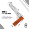 Carpentry Squares Set 2-Piece, Try Square 8-Inch/200mm, Adjustable Sliding Bevel 9-Inch/230mm, Hardwood Handle Stainless Steel Blade for Craftsman Woodworking