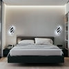 Modern LED Wall Lamp, Black Simple Creatively Aluminum Wall Sconce Light, 22W Acrylic Wall Light Decorative Lighting Fixtures for Bedroom Living Room Hallway Aisle Balcony, Cool White, 6000K