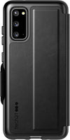 EvoWallet Phone Case for Samsung Galaxy S20 with Card Storage 3.6 Meter Drop Protection, Black - 6.2 inches