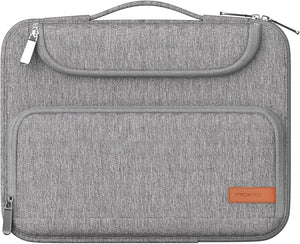 9-11 Inch Tablet Sleeve Case, Fits iPad air 5 10.9" 2022, iPad Pro 11 M2 2022-2018, iPad 9/8/7th Gen 10.2, Tab S8 11", Waterproof Polyester Bag with Double Pockets, Retractable Handle, Gray