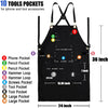 Work Apron with 10 Tool Pockets, Woodworking Fireproof Apron for Men, Carpenter Canvas Apron Adjustable M to XXXL Cross back Tools Apron, Black