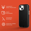 Evo Crystal Kick case for iPhone 15 - Compatible with MagSafe - Impact Protection Case - Obsidian Black