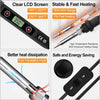 Soldering Iron Kit 80W LCD Adjustable Temperature 180-520°C Electric Welding Tool ON/Off Switch, 50g Solder Wire, 5 Soldering Tips, Desoldering Pump, Wire Stripper Cutter, Stand, Tweezers,Tool Case