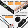 Soldering Iron Kit 80W LCD Adjustable Temperature 180-520°C Electric Welding Tool ON/Off Switch, 50g Solder Wire, 5 Soldering Tips, Desoldering Pump, Wire Stripper Cutter, Stand, Tweezers,Tool Case