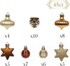 Christmas Baubles,45pcs 3-5cm Woodland Copper and Gold Christmas Ball Ornaments for Christmas Tree Decorations