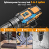 Cordless Drill Driver 21V, Hammer Drill with 2 Batteries 2000mAh, 25+3 Torque, 42N.m Max Electric Drill, 30PCS Drill Bits, 2 Speed, LED Light for Home and Garden DIY Project