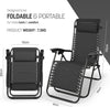Gravity Chairs 2 Pack - Adjustable Reclining Zero Gravity Lounger for Garden & Patio - Foldable Lightweight Chairs with Ergonomic Support - Durable Textilene Fabric & Non-Slip Feet-Black 2pk
