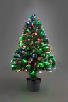 2Ft/60cm Fibre Optic Christmas Multicolour Changing LED Decorations-Pre-Lit Green Artificial Xmas Tree Colourful Lights, PVC, 2ft