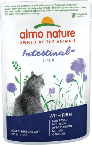 Functional Intestinal Help Wet Cat Food with Fish (Pack of 30 x 70g Pouches)