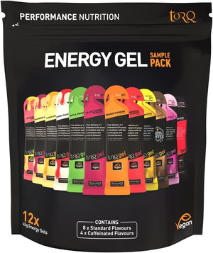 Energy Gel Sample Pack of 12 - Ultimate On The Go Quick Release Energy - 30g of Carbohydrates - Electrolytes - Power - Running/Cycling/Sports Gels - Taster Pack - Natural & Vegan