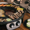 Hot Pot Electric with BBQ Grill Hotpot Chinese Pot Cooker 220V 2200W Korean Barbecue Thai ShabuShabu 2 in 1 Set